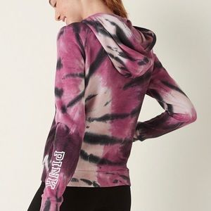 PINK Victoria's Secret Tie-Dye Hoodie - Purple and Black